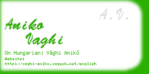 aniko vaghi business card
